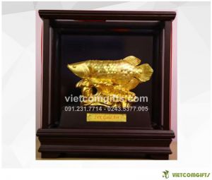 Quà Tặng Biểu Trưng Cá Rồng Mạ Vàng 24K