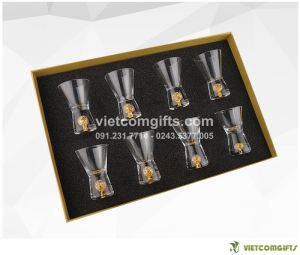 Quà Tặng Bộ Cốc Uống Rượu Mạnh Vàng Lá 24K