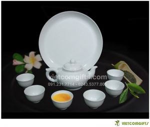 Quà Tặng Bộ Trà Gốm Sứ Minh Long - 0.35L Jasmine Trắng