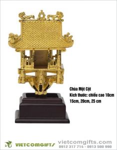 Quà Tặng Biểu Trưng chuafmootj cột Mạ Vàng 24K